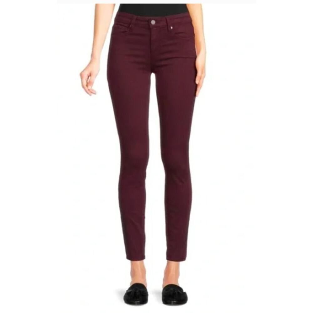 Paige Verdugo Ankle Skinny Jeans Burgundy Women's Size 25 NWT